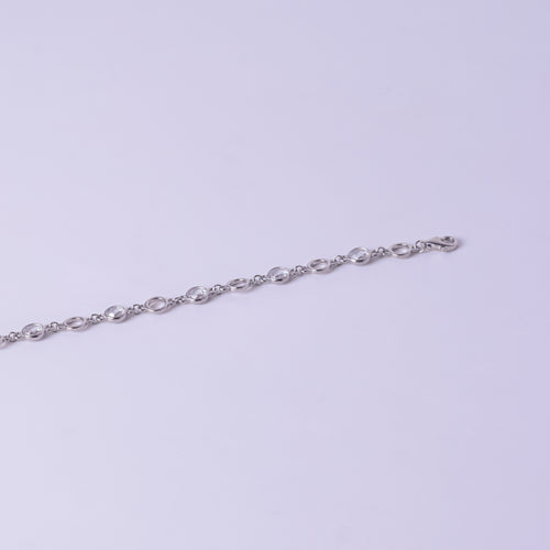 Silver Bezel Set Diamond Bracelet