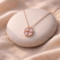 Silver And Rose Gold Four Love Hearts Necklace