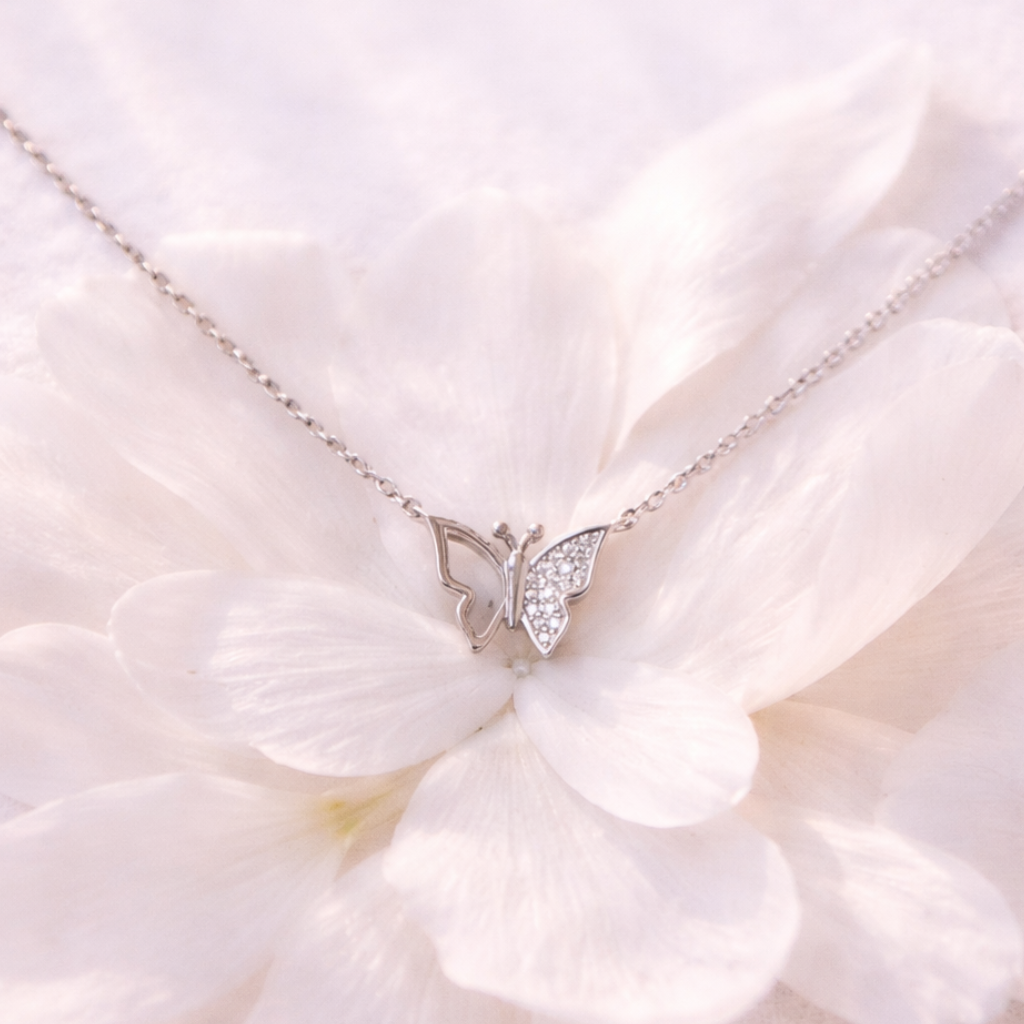 Silver Butterfly Bliss Necklace - Sover jewellery