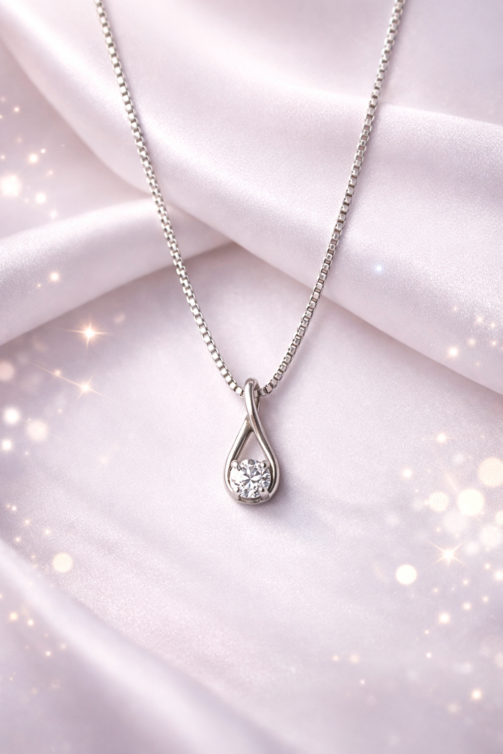Silver Infinity Drop Necklace - Sover jewellery