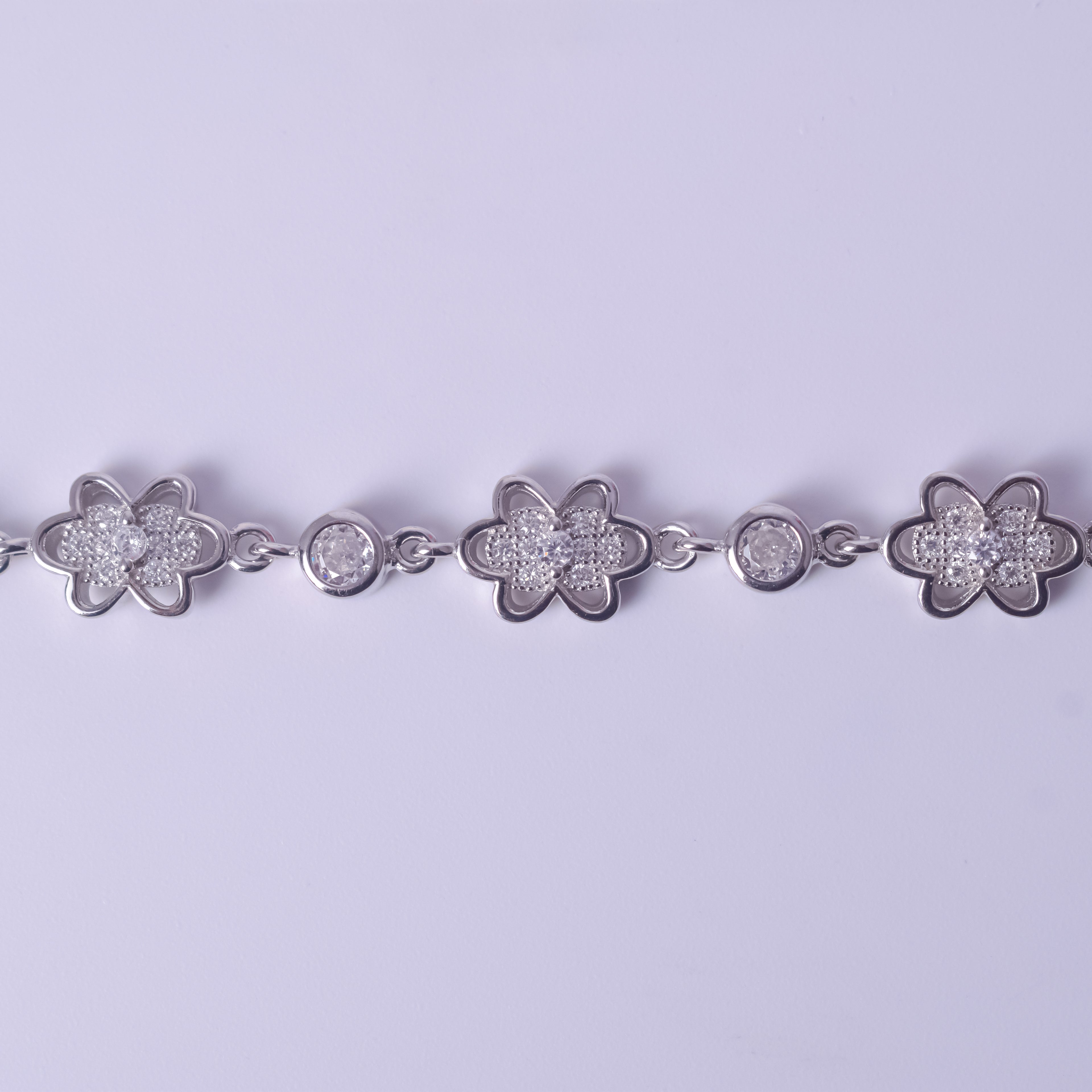 Silver Crystal Bloom Bracelet
