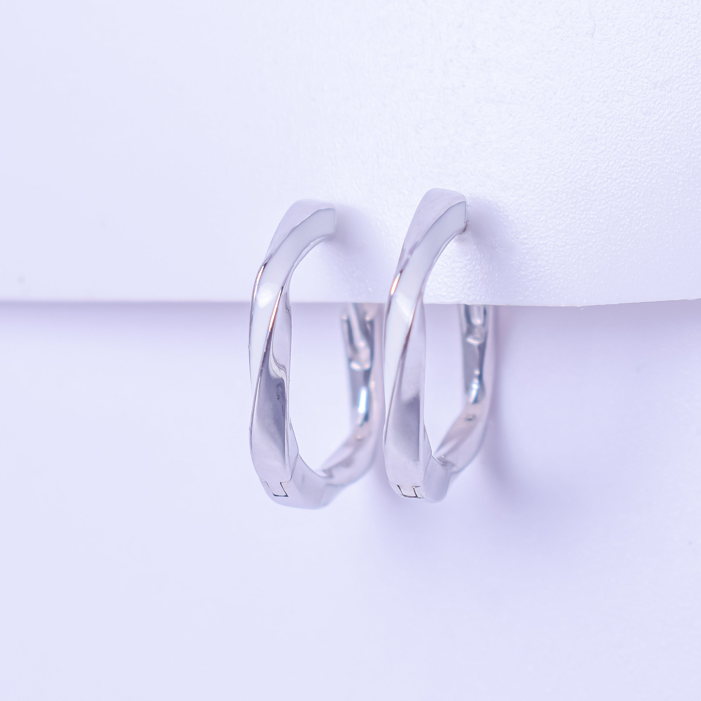 Silver Luna Hoops Earrings