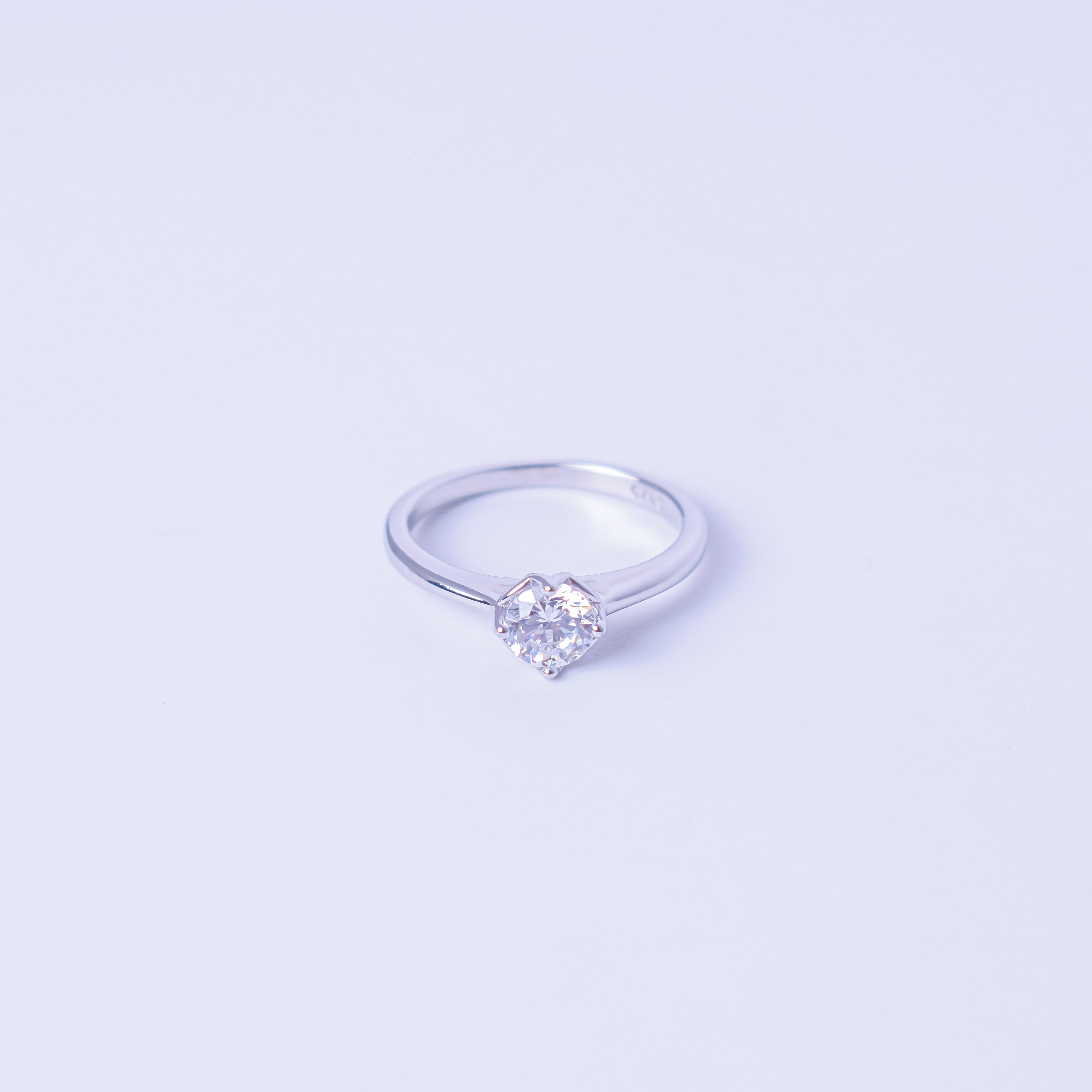 Silver Pure Love Solitaire Ring - Sover jewellery