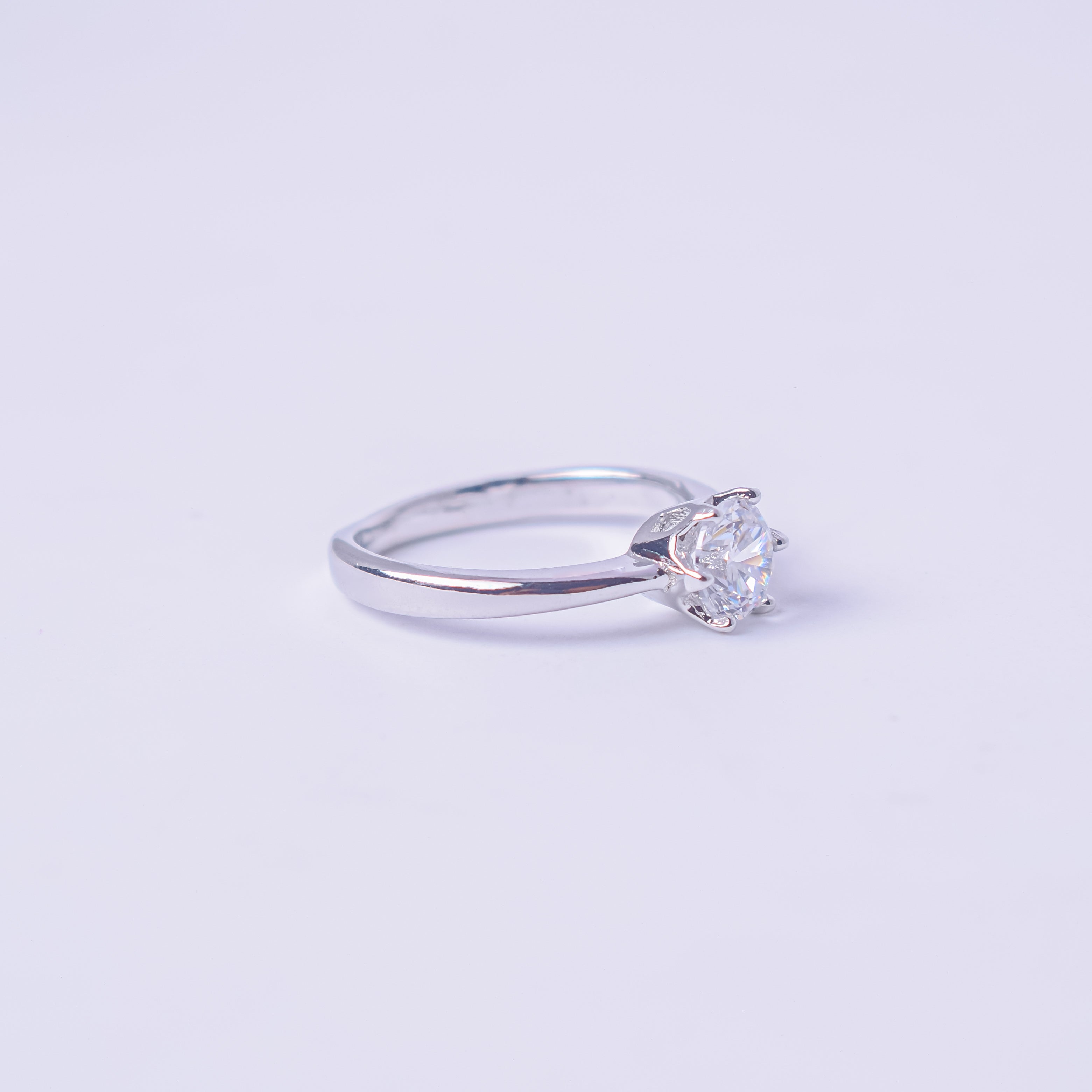Silver Classic Solitaire Ring - Sover jewellery