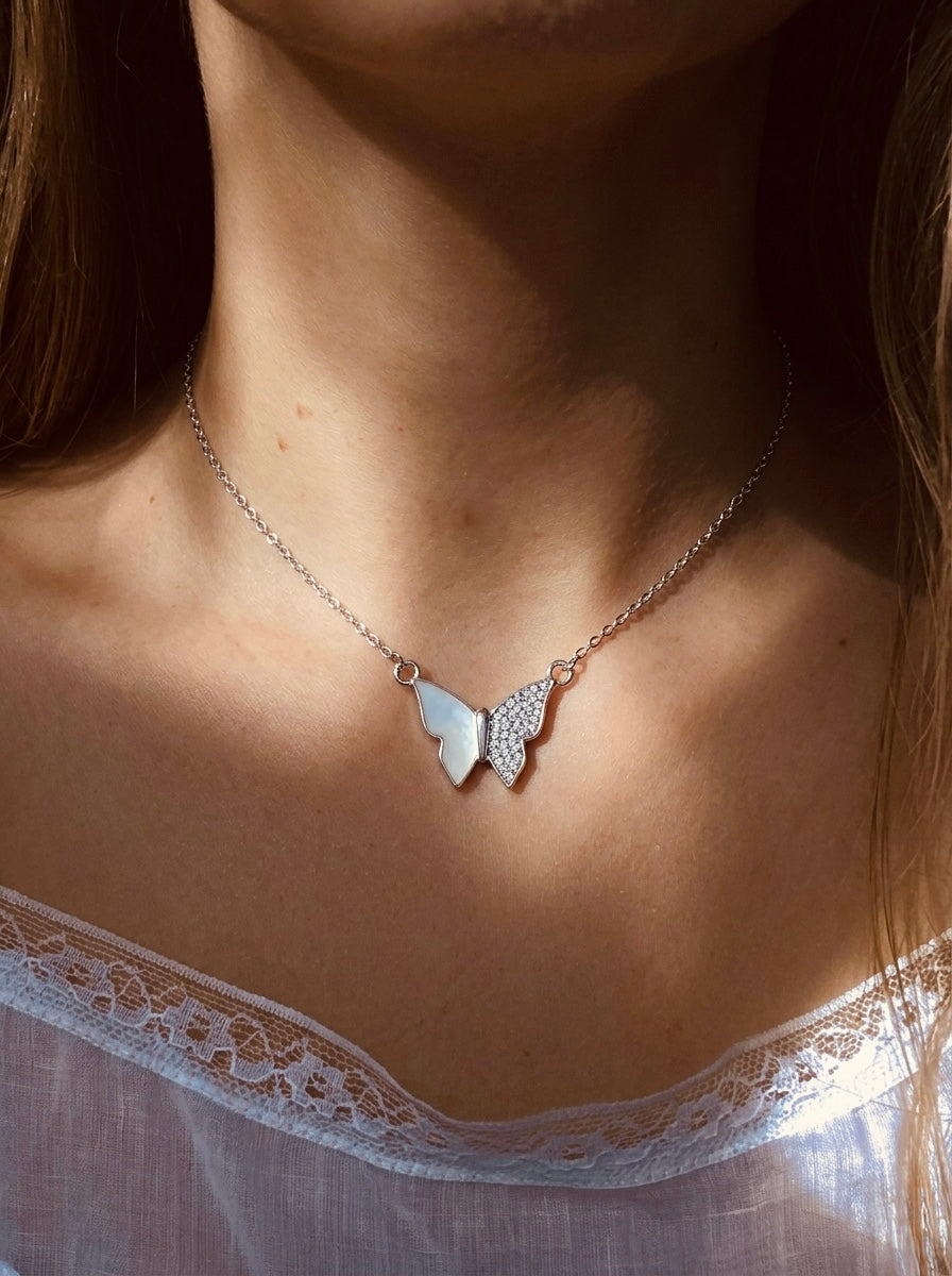 Silver Butterfly Bliss Necklace My Store