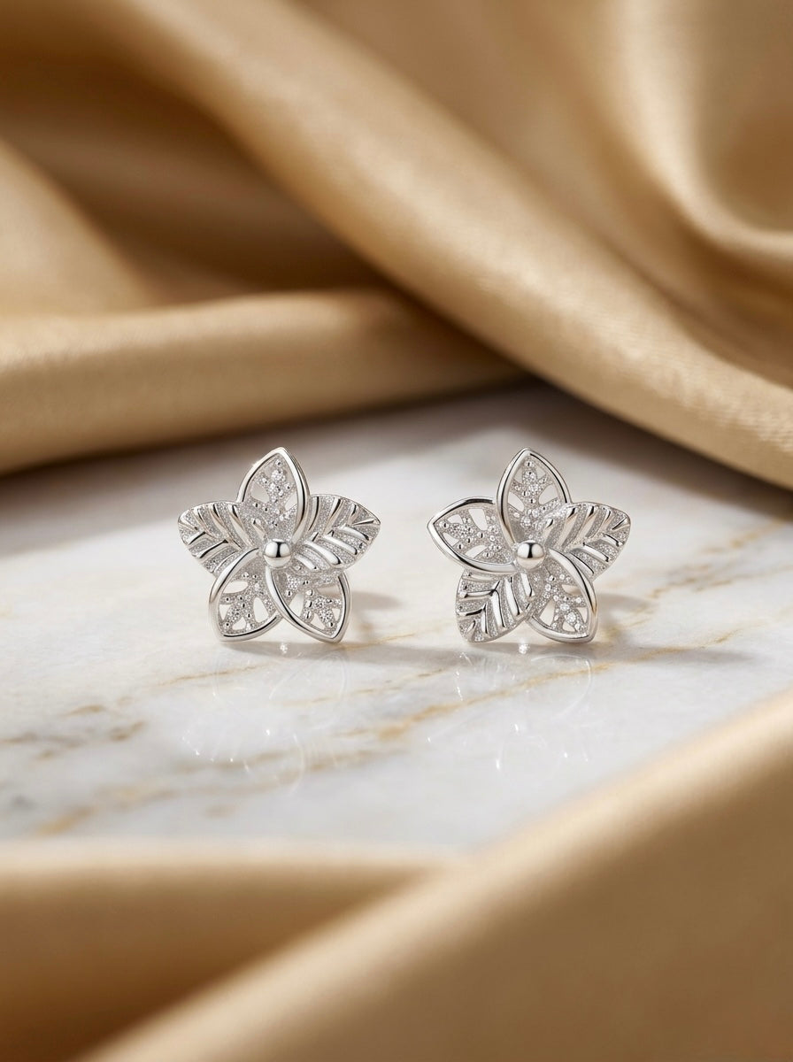 Silver Petal Aura earring Sover jewellery