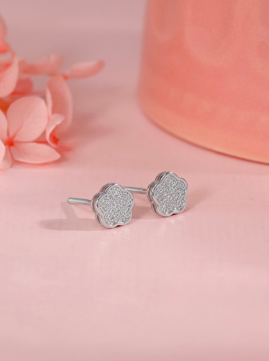 Silver Floral Earrings My Store