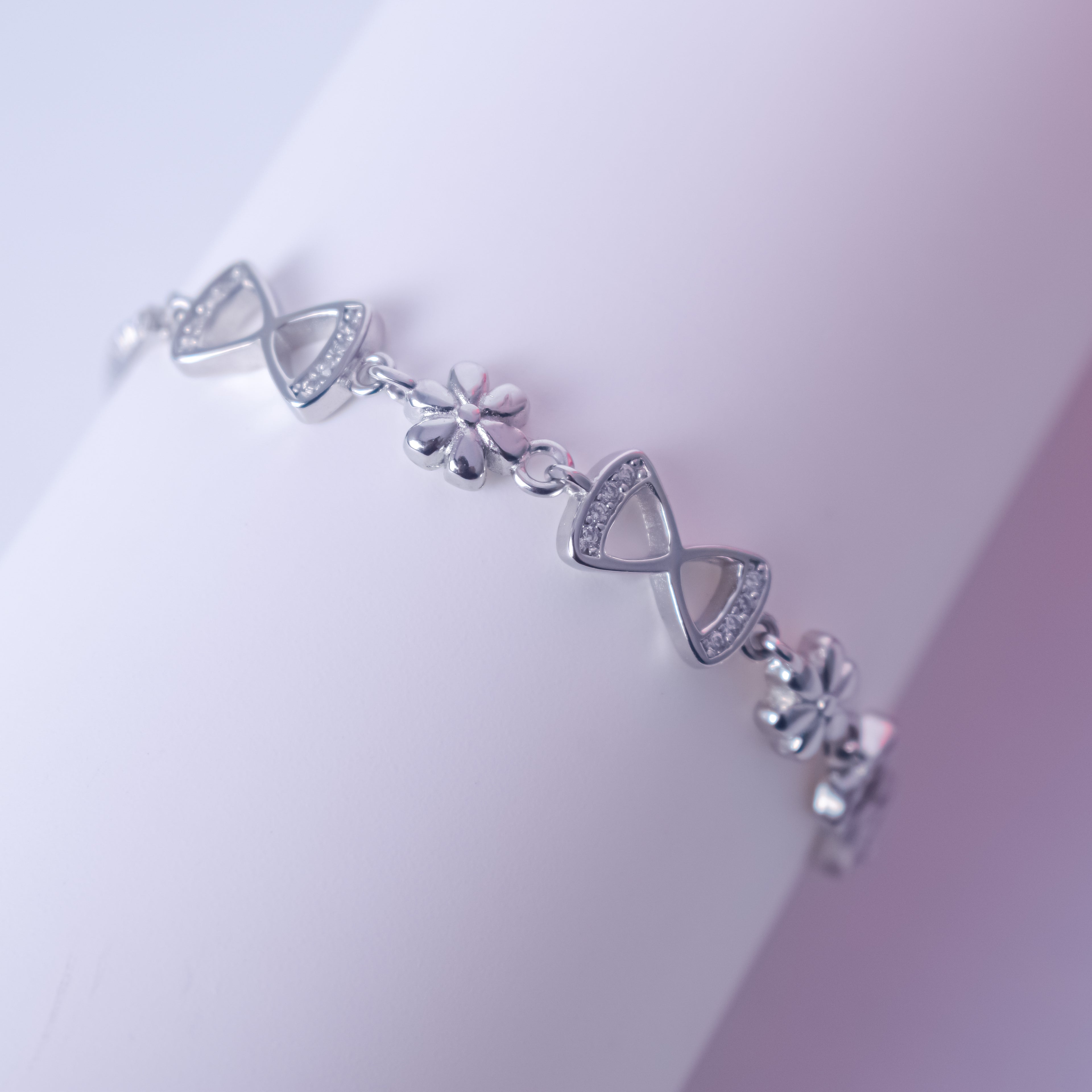 Silver Infinity Bloom Bracelet