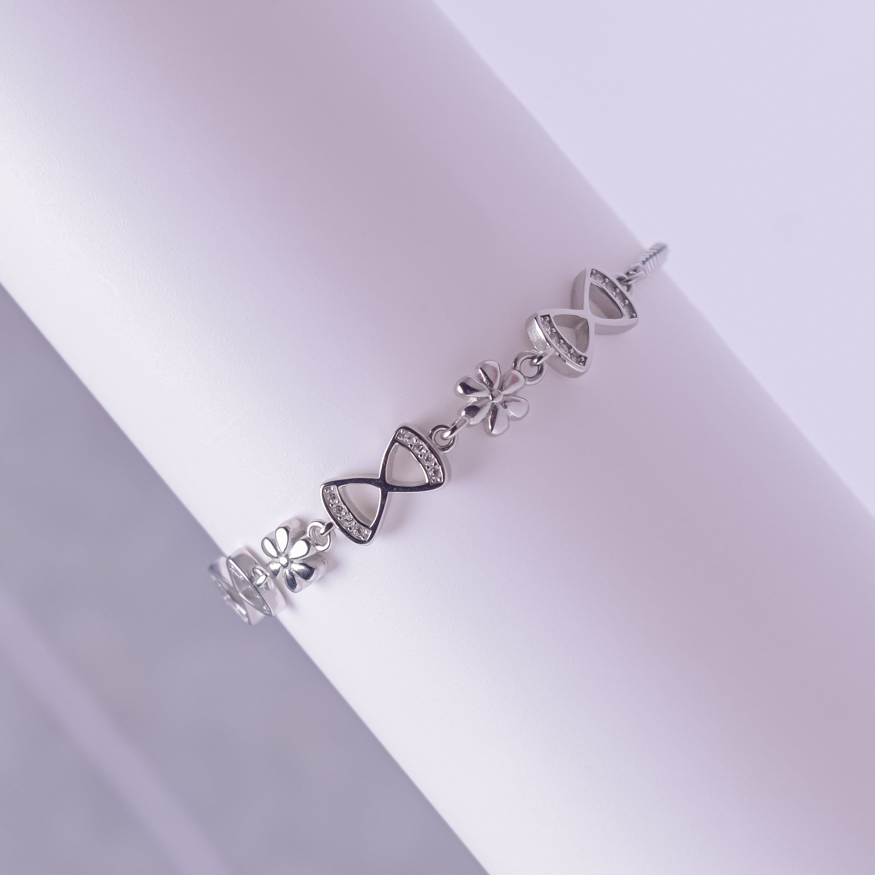 Silver Infinity Bloom Bracelet