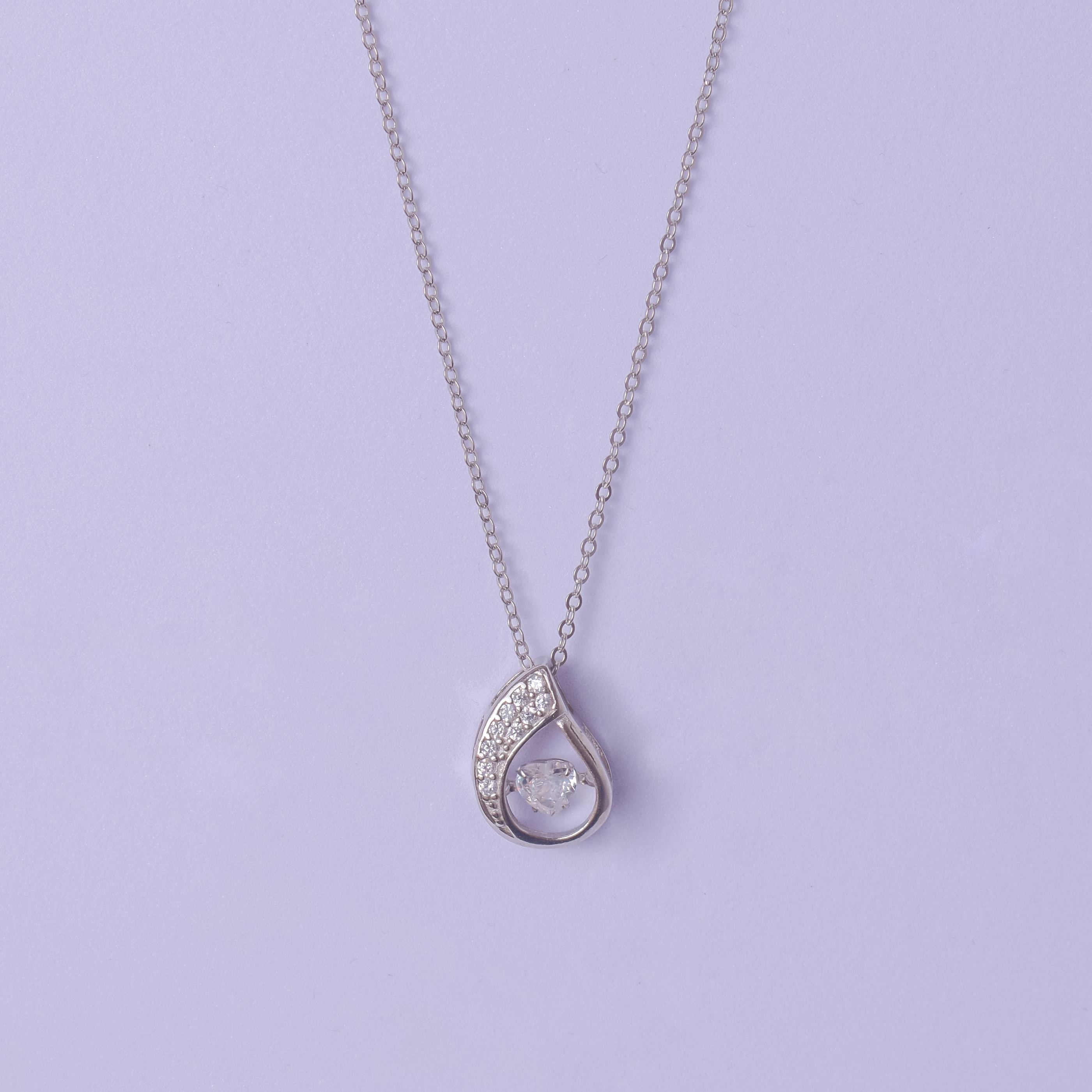 Silver Luminous Drop Necklace