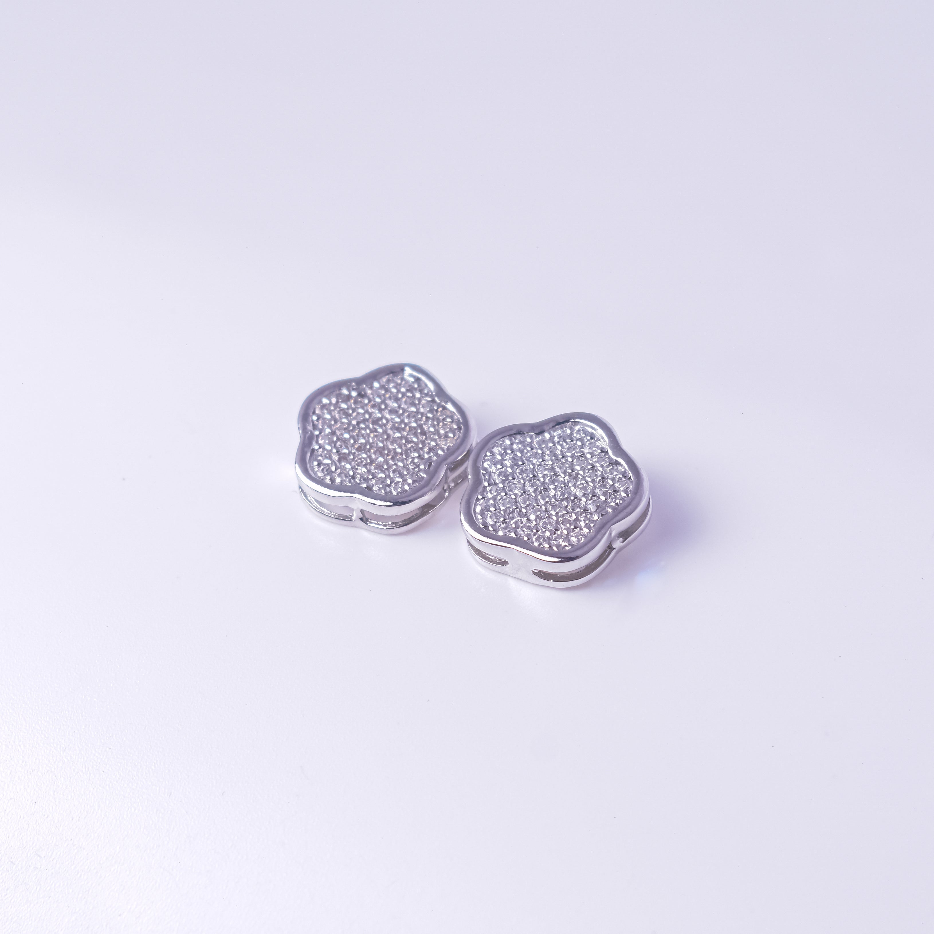 Silver Floral Earrings